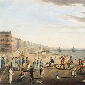 The Chain Pier at Brighton with Characters (etching)