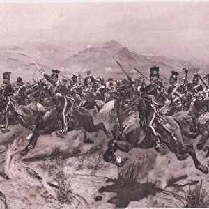 The charge of the Light Brigade at Balaclava (litho)