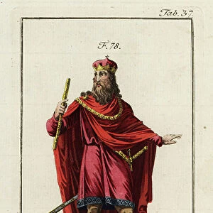 Charlemagne (742~814), King of the Franks. 1796 (engraving)