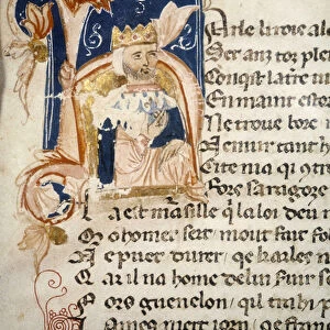 Charlemagne - illumination, codex, 14th century. Biblioteca Marciana. Venice