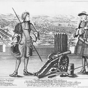 Charles V, Duke of Lorraine and Bar, with an engineer, at the battle of Neuhausel
