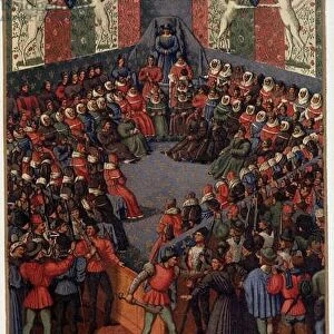 Charles VII presiding over the judgment of John, Duke of Alencon (allied to the English