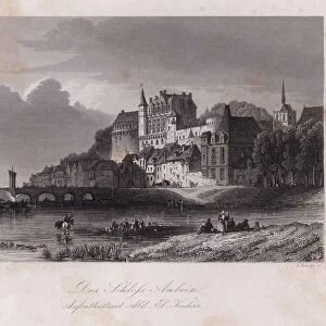 Chateau d Amboise in the Loire Valley, France (engraving)