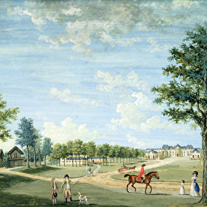 The Chateau of Raincy, the stables and the Russian village, c. 1754-93 (gouache on paper)