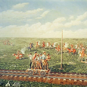 Cheyenne Indians attack workers on the Union Pacific Railroad near Fossil Creek in Kansas