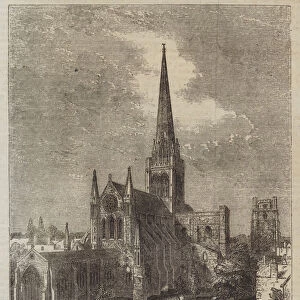 Chichester Cathedral, General View from West-Street (engraving)