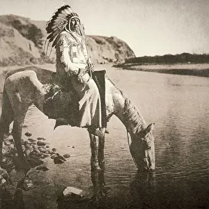 A Chief of the Blackfeet tribe, c. 1907 (b/w photo)