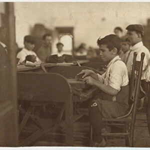 Child apprentice at De Pedro Casellas Cigar Factory, Tampa, Florida, 1909 (b / w photo)