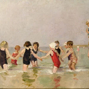 Children Bathing (oil on canvas)