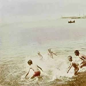 Children taking a bath in Livorno