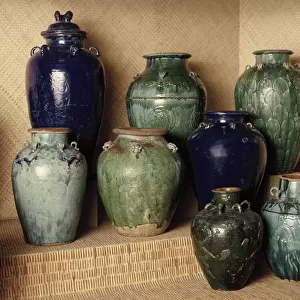 Chinese glazed jars (glazed earthenware)