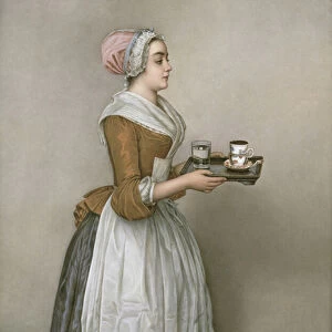 The Chocolate Girl, copy after the original by Jean-Etienne Liotard (1702-89), 1920-42 (painted porcelain)
