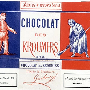 Chocolate of the Kroumirs. Advertising label