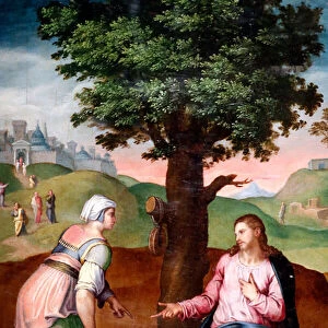 Christ and the Samaritan woman at the well. Second half of the 16th century. Anonymous