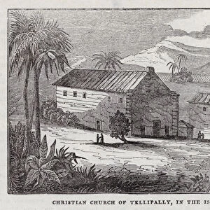 Christian Church of Tellipally, Island of Ceylon (engraving)