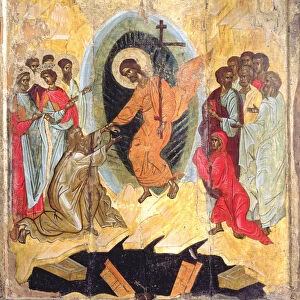 Christs Descent into Hell, Russian icon, Novgorod School