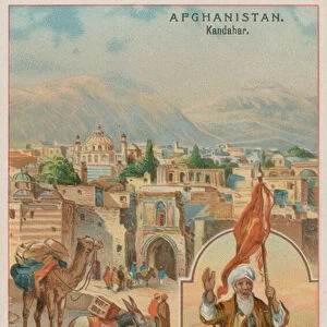 The City of Kandahar and a Mullah Preaching War (chromolitho)
