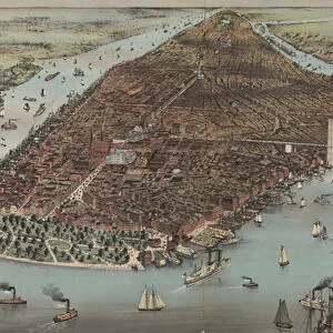The City of New York, 1883 (colour lithograph)