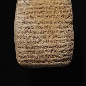 Clay tablet with cuneiform script on both sides (baked clay)