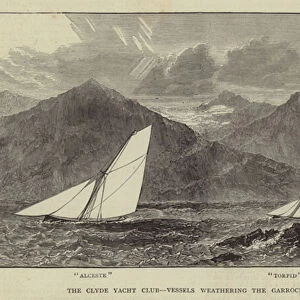 The Clyde Yacht Club, Vessels weathering the Garroch Head, Bute (engraving)