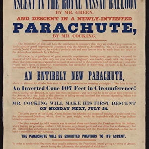 Cockings fatal parachute jump (engraving)