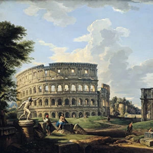 The Colosseum and the Arch of Constantine (oil on canvas)