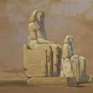 Colossi, Thebes, 1838 (w / c on paper)