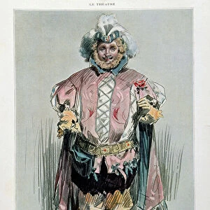 The comedian Clerget in the role of Falstaff in the play of the same name by William Shakespeare during the performance at the Theatre de la Porte saint Martin in Paris