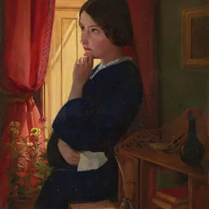 Considering a Reply, c. 1860 (oil on panel)