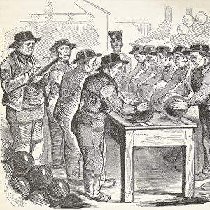 Convicts scraping shot, illustration from The Criminal Prisons of London