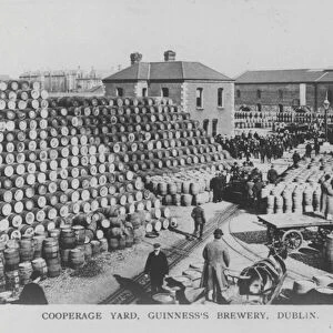 Cooperage yard, Guinness Brewery, Dublin, Ireland (b / w photo)