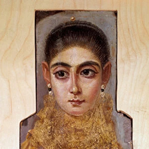 Coptic art: young woman called Fayoum (Fayum) (around 160 AD) Painting of wax on wood