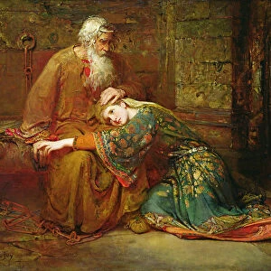 Cordelia comforting her father, King Lear, in prison, 1886 (oil on canvas)