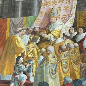 The coronation of Charlemagne, detail, 1511 (fresco) (detail of 3362155)