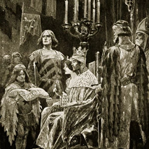 The coronation of Edward II, 1308, illustration from Hutchinson