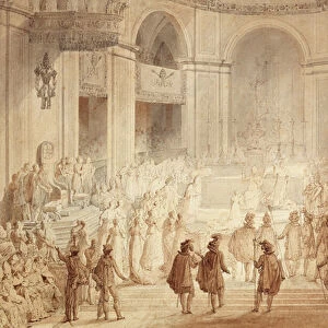 Coronation of Napoleon I at Notre Dame, 1804 (drawing)