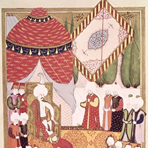 The Coronation of Sultan Selim I (1466-1520) from the Hunername by Lokman