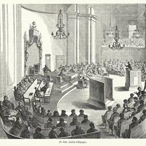 The Cortes, the parliament of Spain (engraving)