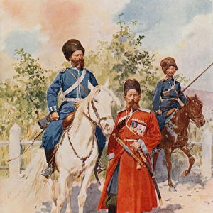 Cossacks of the Guard and Imperial Bodyguard (colour litho)