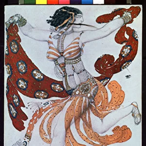 Costume design for the ballet Cleopatra by A. Arensky, 1909 (pencil, watercolour and gouache on paper)