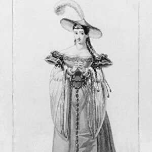 Costume Design for Mademoiselle Mars in the Role of Dona Sol, in Hernani by Victor Hugo