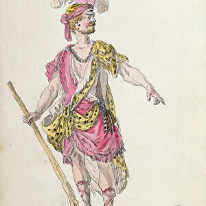 Costume design for a performance in Paris in 1762 of Lullys opera