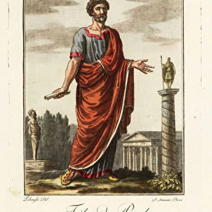 Costume of a Tribunus plebis, ancient Rome. 1796 (engraving)