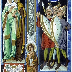 Costumes of the 9th century, illustration from "France in the 9th century"