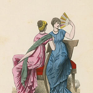 Costumes imitating those of antiquity, 1798 (coloured engraving)