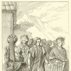 Costumes of the inhabitants of Conception (engraving)