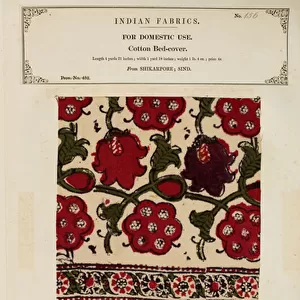 Cotton ned-cover sample from Shikarpore in Sind, from