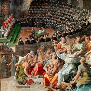 The Council of Trent in 1545 and 1563 Fresco by Pasquale Cati (1550-1620