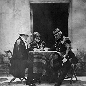 Council of War held on the morning of the taking of Mamelon, 1855 (b / w photo)