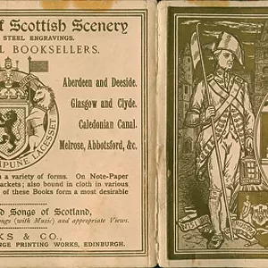 Cover illustration and advert for the book, Banks Views of Scottish Scenery (litho)